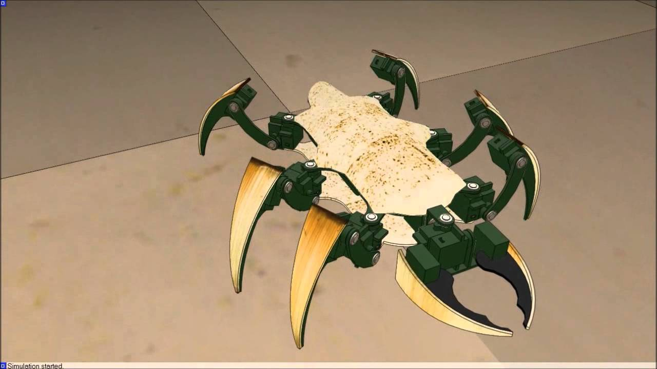 Archival CoppeliaSim rendering of the bug-like robot